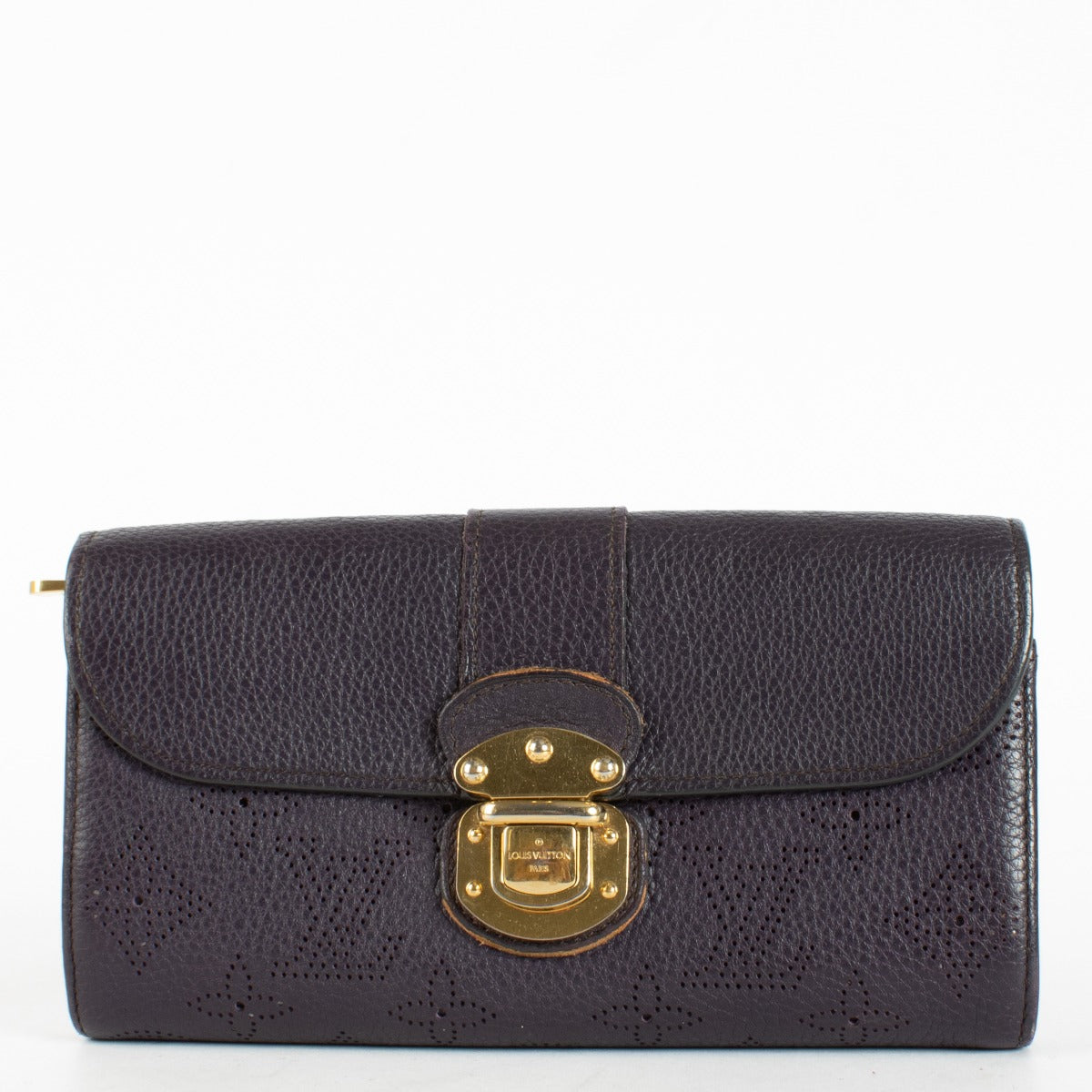 Louis Vuitton Purple Mahina Leather Wallet with gold S-lock at Labellov.com