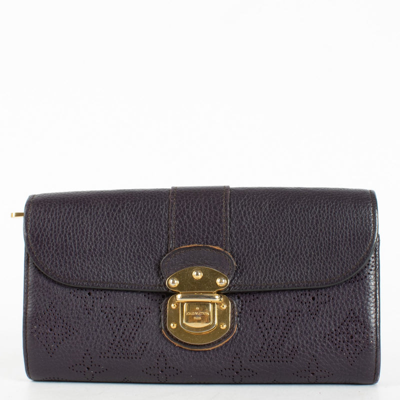 Louis Vuitton Purple Mahina Leather Wallet with gold S-lock at Labellov.com