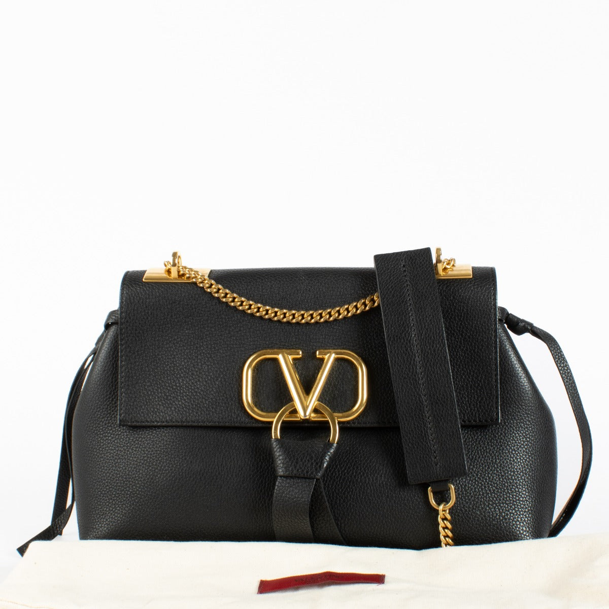 Authentic second-hand Valentino Garavani Black Vlogo Ribbon Bag on labellov.com