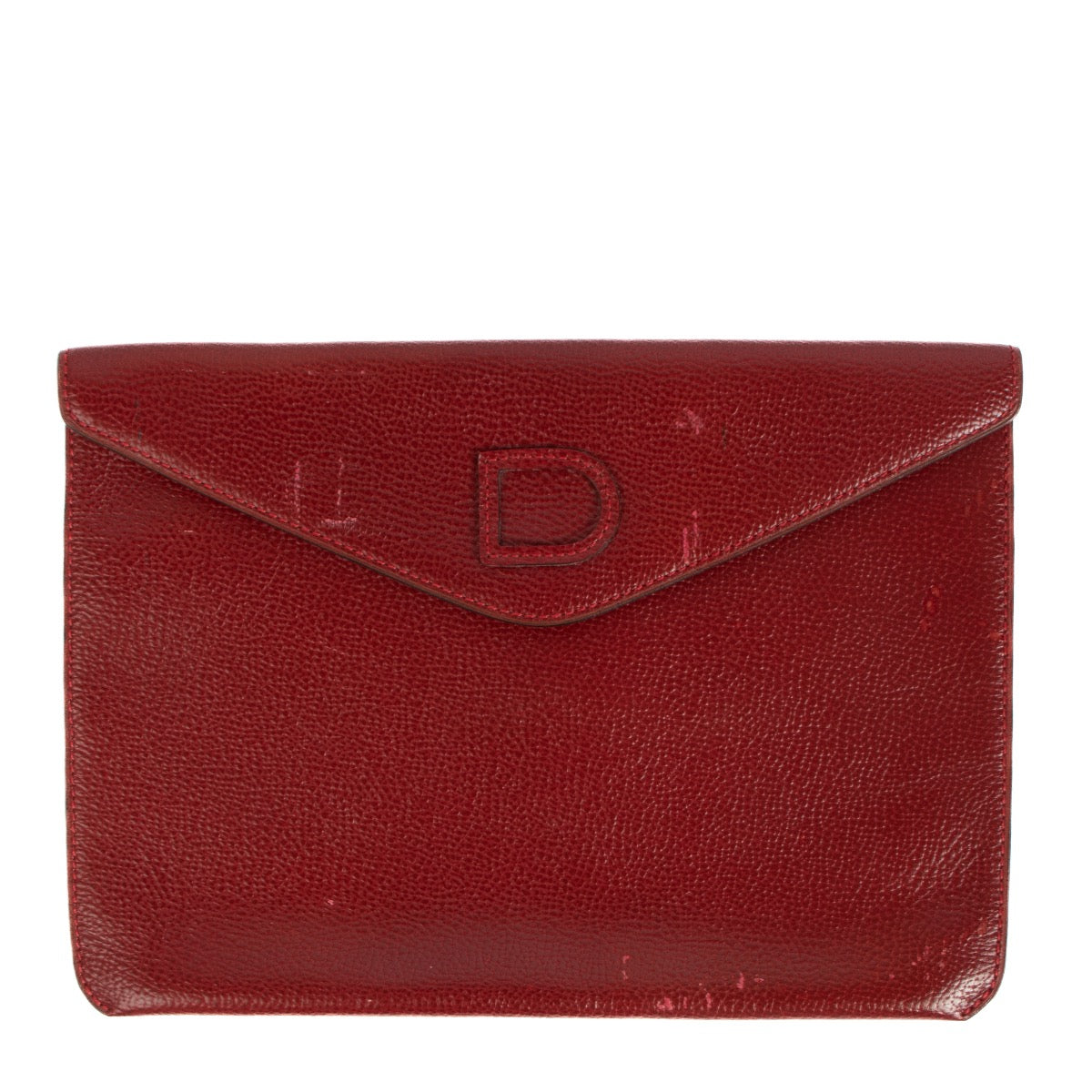 shop 100% authentic second hand Delvaux Red Leather Envelope Clutch on Labellov.com