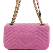 Shop safe online at Labellov in Antwerp, Brussels and Knokke this 100% authentic second hand Gucci Violet Roseate Velvet Crystals Small GG Marmont Bag