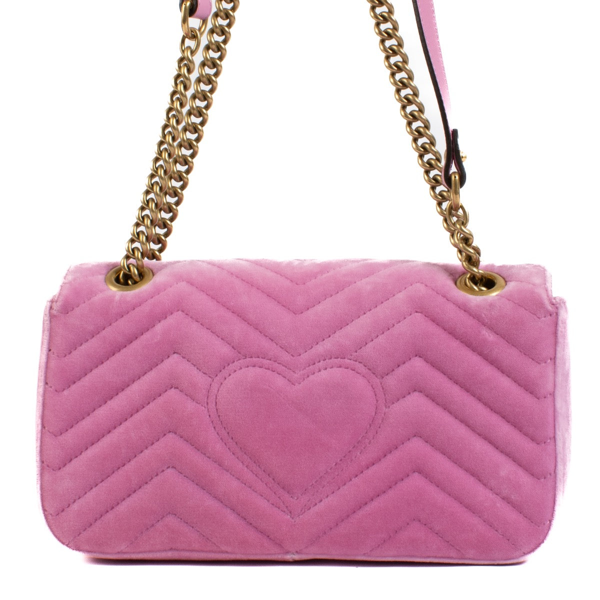 Shop safe online at Labellov in Antwerp, Brussels and Knokke this 100% authentic second hand Gucci Violet Roseate Velvet Crystals Small GG Marmont Bag