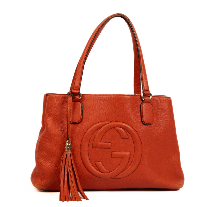 Are you looking for an authentic designer Gucci Red Leather Soho Shoulder Bag?