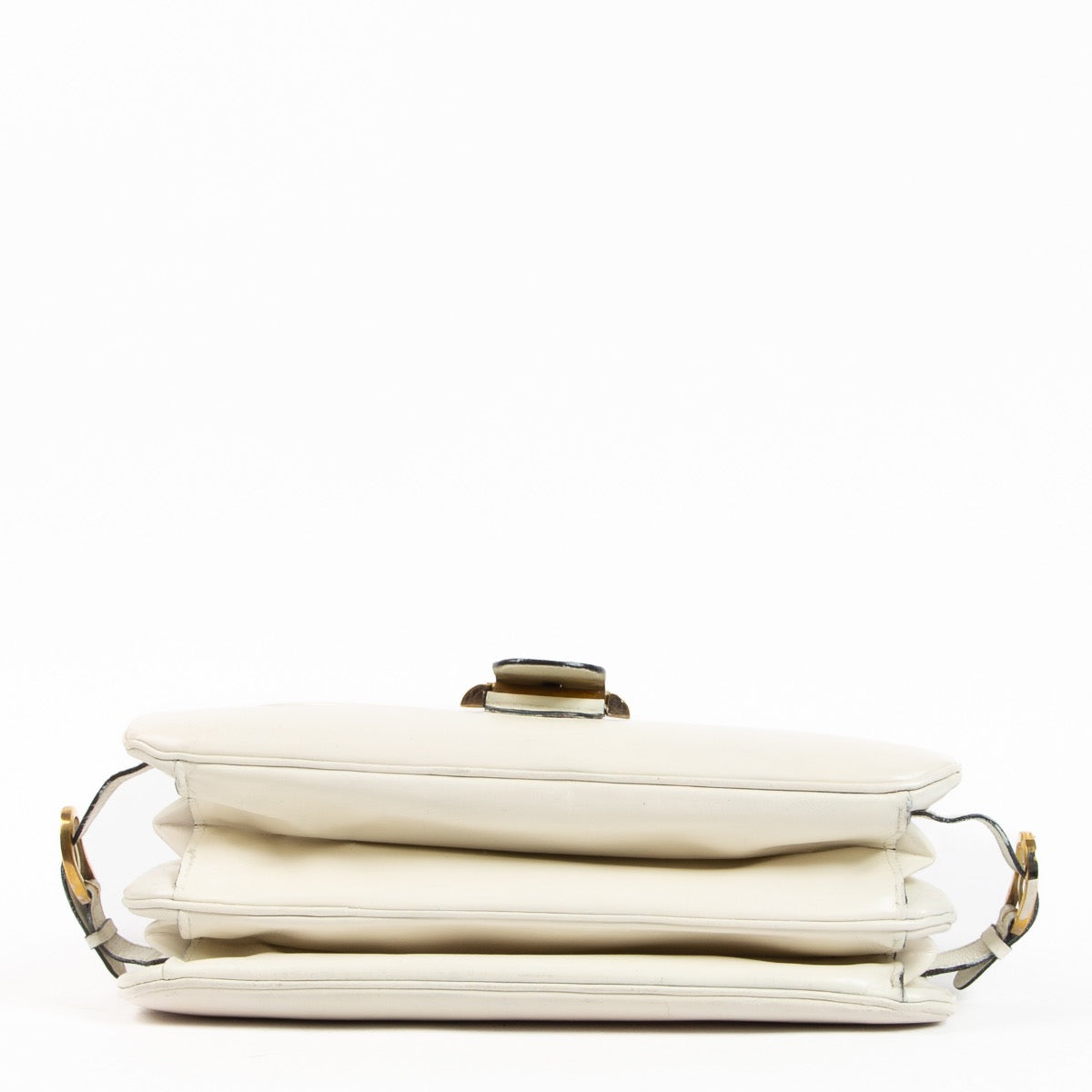 Shop safe online at Labellov this 100% authentic second hand Delvaux White Box Calf Brillant Rouilly Top handle