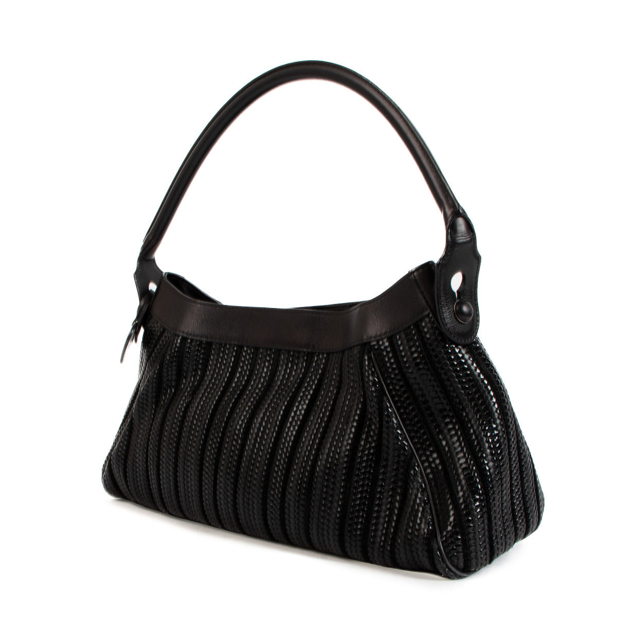 Delvaux Zwarte Toile de Cuir Eclat Cappuccino Schoudertas