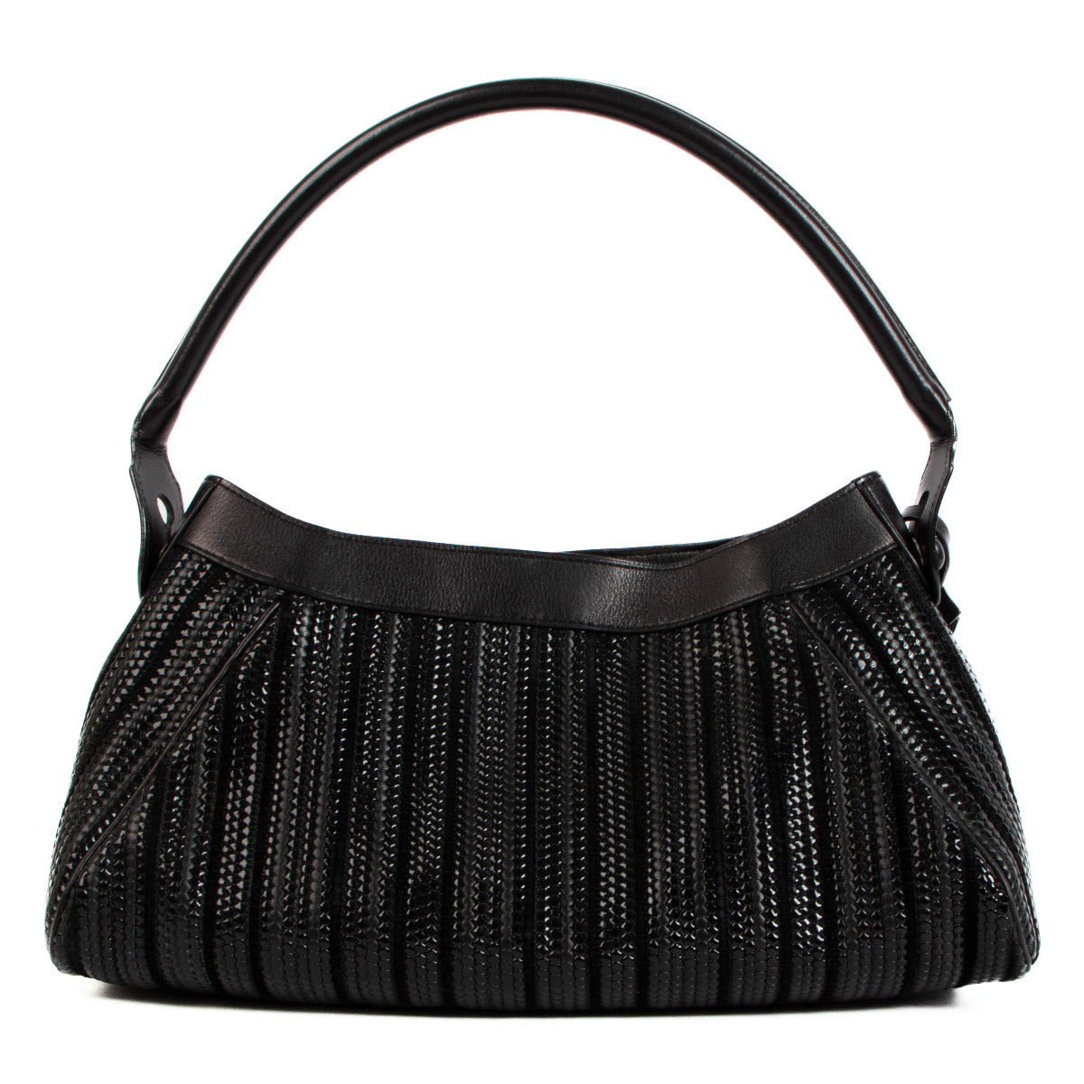 Delvaux Zwarte Toile de Cuir Eclat Cappuccino Schoudertas