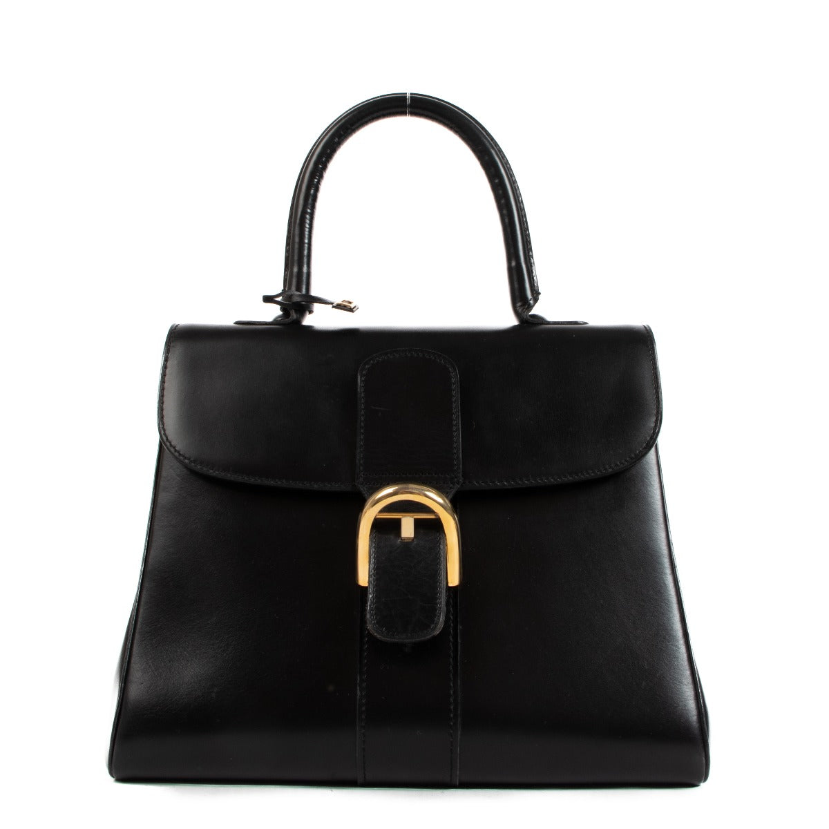 Delvaux 1970s Brillant MM Black Box Calf