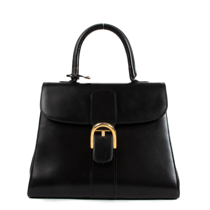 Delvaux 1970s Brillant MM Black Box Calf