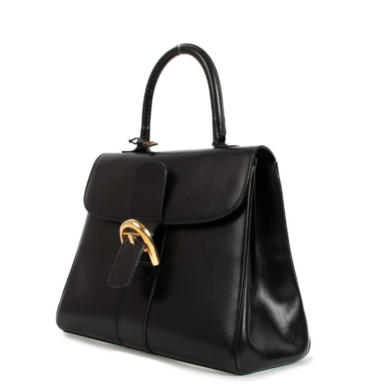 Delvaux 1970s Brillant MM Black Box Calf