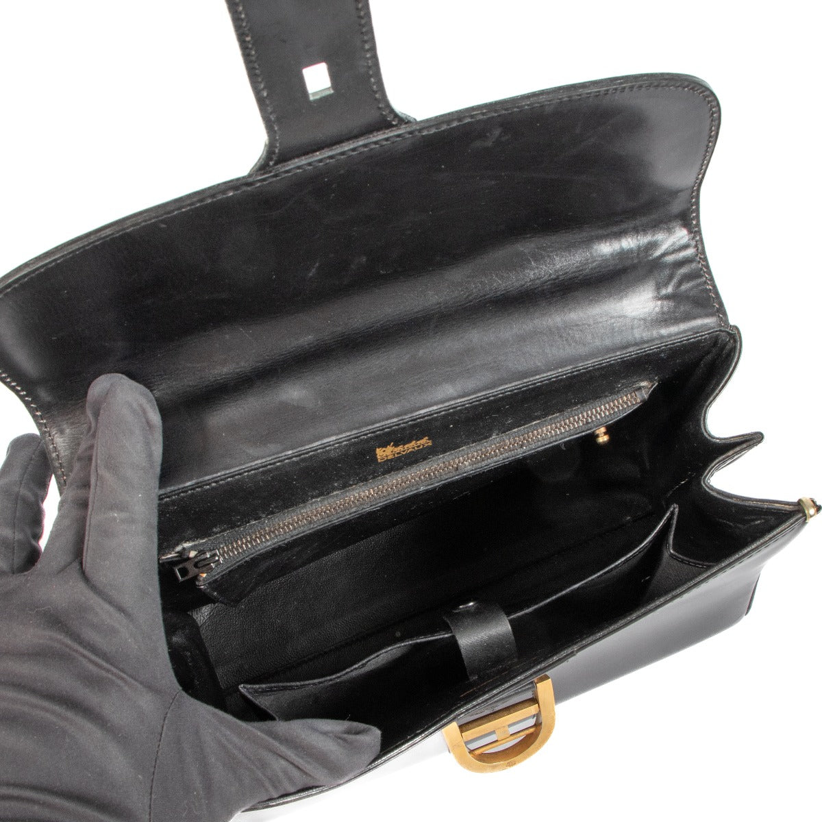 Delvaux 1970s Brillant MM Black Box Calf