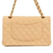 Shop safe online at Labellov in Antwerp, Brussel and Knokke this 100% authentic second hand Chanel Beige Lambskin Medium Classic Bag