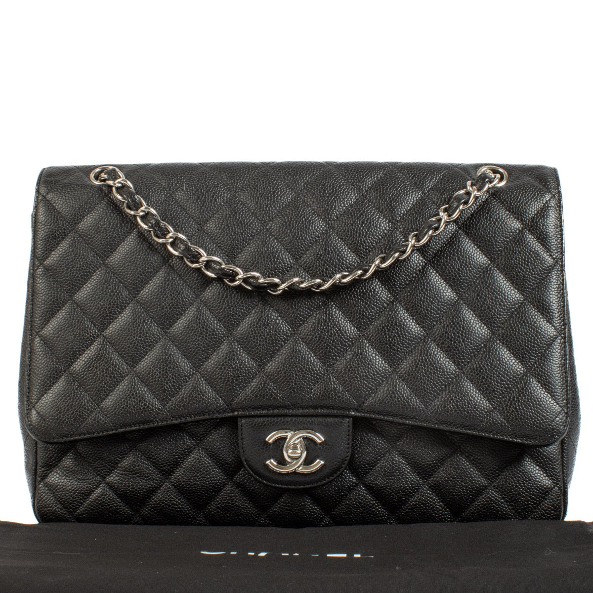 shop 100% authentic second hand Chanel Black Caviar Maxi Classic Single Flap Bag on Labellov.com