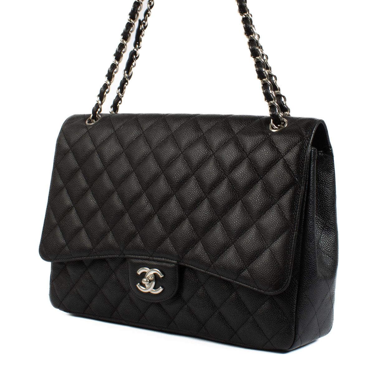 shop 100% authentic second hand Chanel Black Caviar Maxi Classic Single Flap Bag on Labellov.com