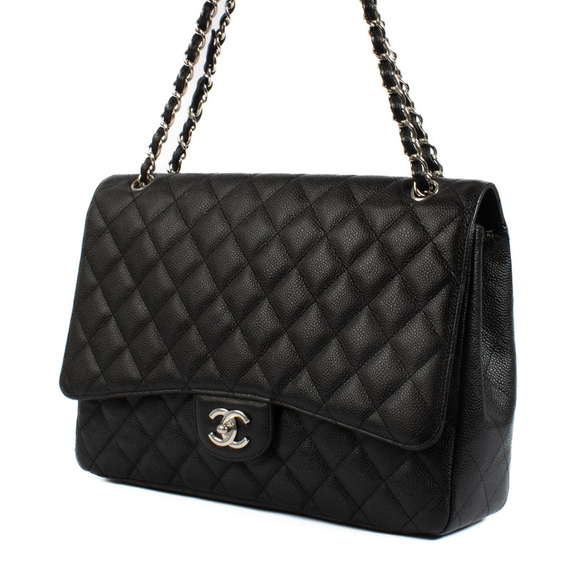 shop 100% authentic second hand Chanel Black Caviar Maxi Classic Single Flap Bag on Labellov.com