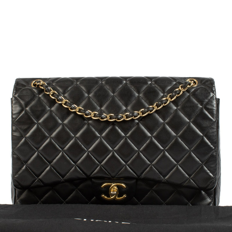 Shop authentic second hand vintage Chanel Black Lambskin Maxi Classic Bag