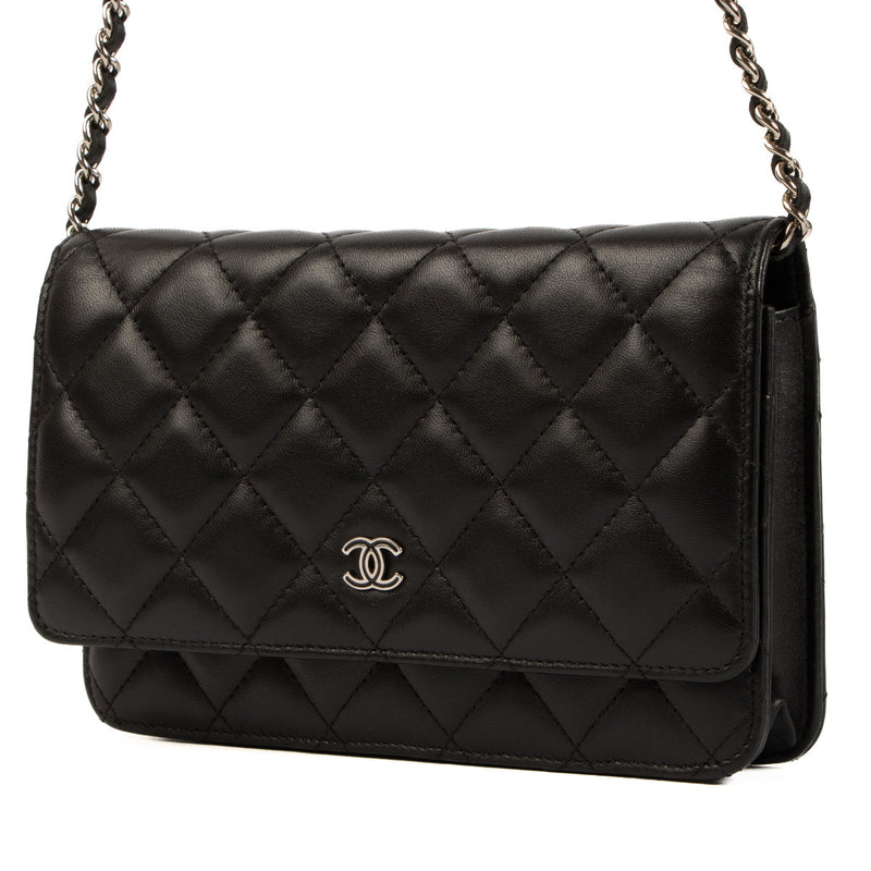 Chanel Zwart Lamsleer WOC Wallet On Chain Tas