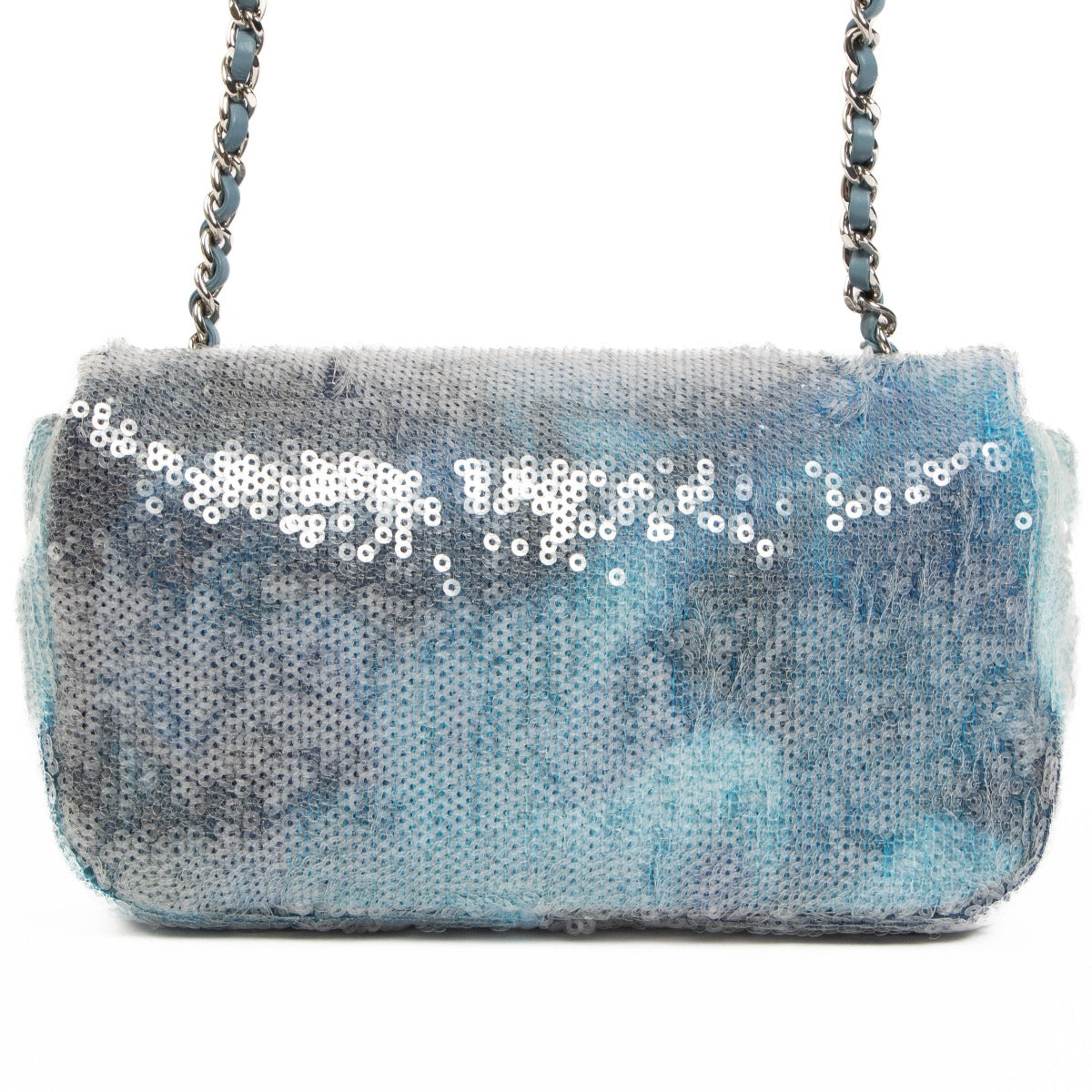 Chanel 18S Blauwe 'Waterfall' Pailletten Mini Classic Flap Bag