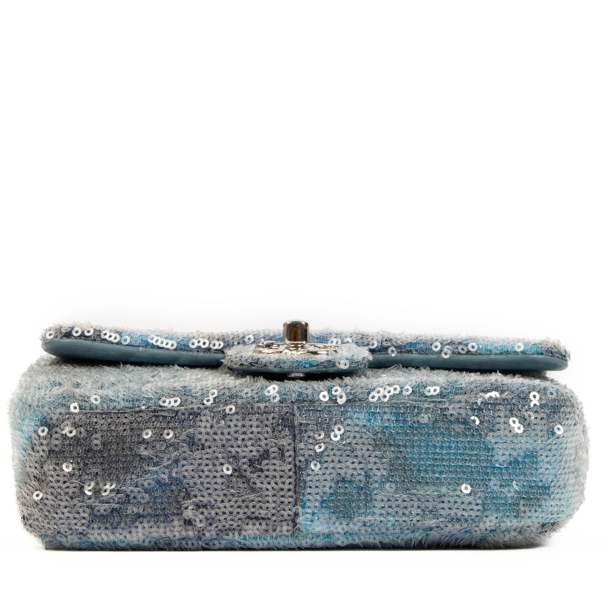 Chanel 18S Blauwe 'Waterfall' Pailletten Mini Classic Flap Bag