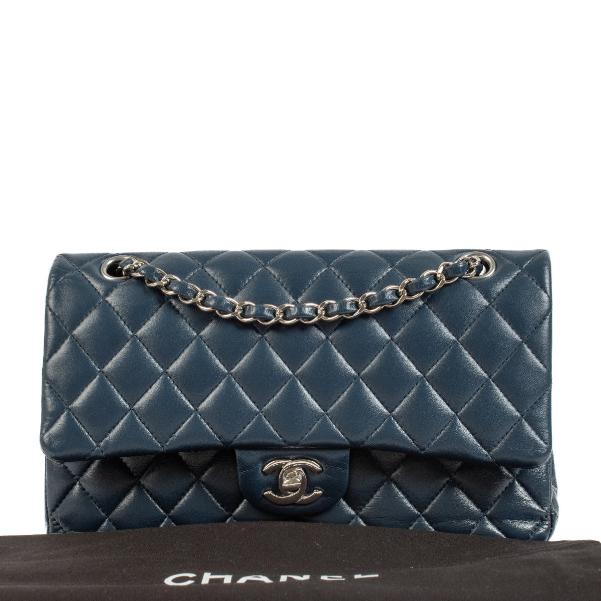Chanel Navy Lambskin Medium Classic 11.12 Bag