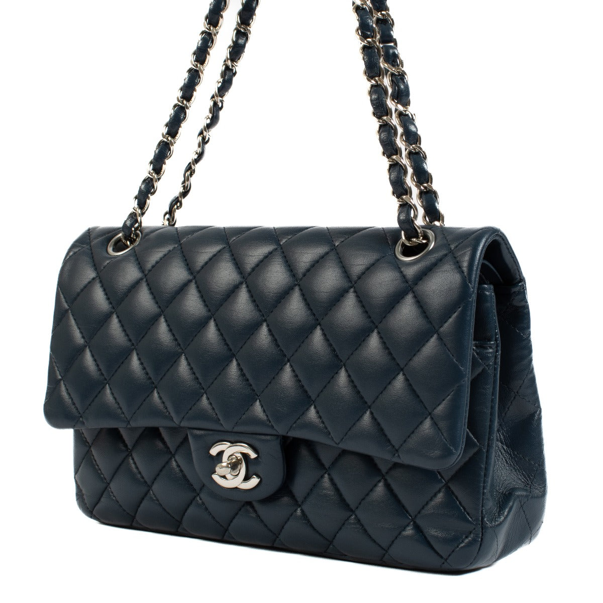 Chanel Navy Lambskin Medium Classic 11.12 Bag