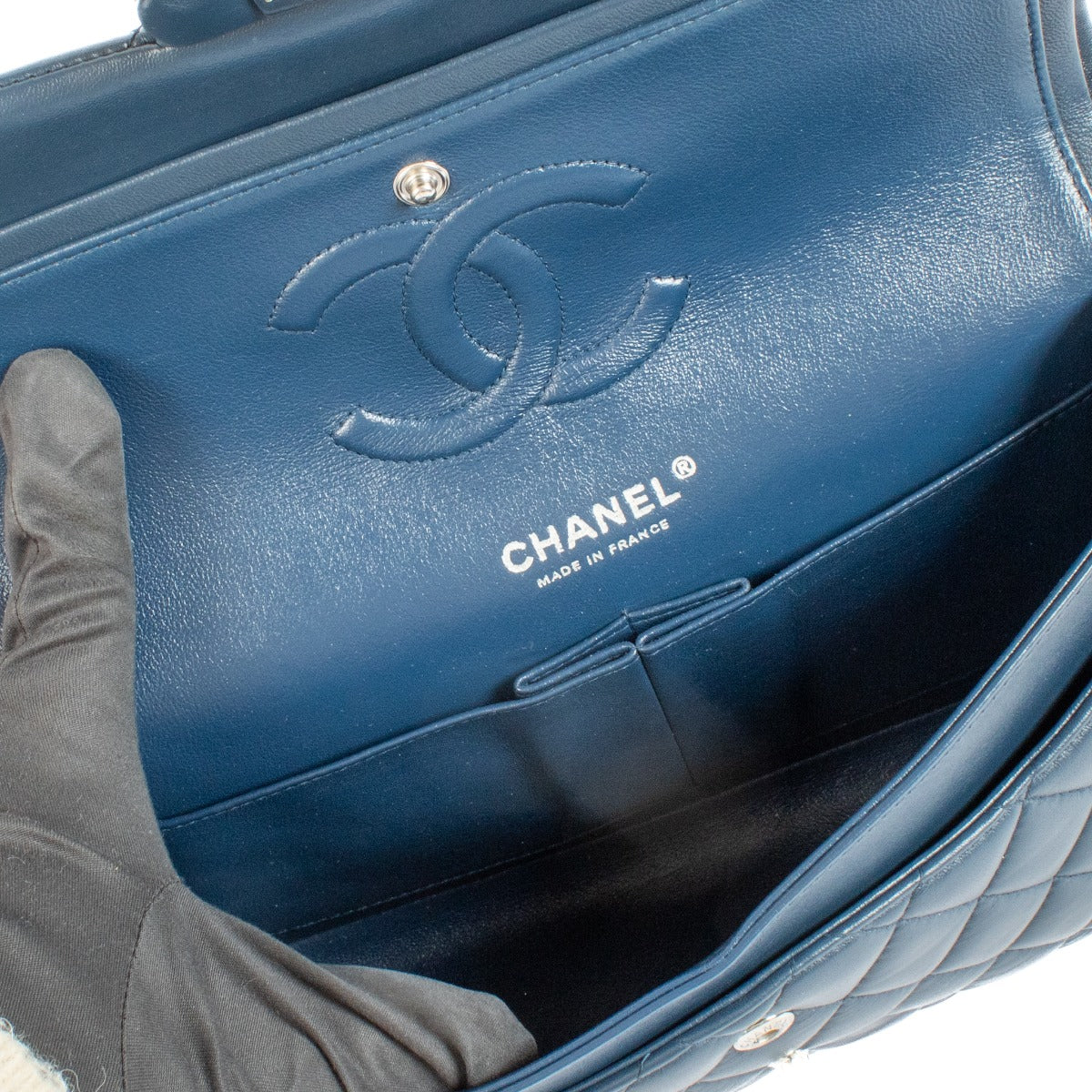 Chanel Navy Lambskin Medium Classic 11.12 Bag