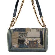 Shop safe online at Labellov in Antwerp, Brussels and Knokke this 100% authentic second hand Chanel Denim Patchwork Medium Boy Bag