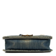Shop safe online at Labellov in Antwerp, Brussels and Knokke this 100% authentic second hand Chanel Denim Patchwork Medium Boy Bag