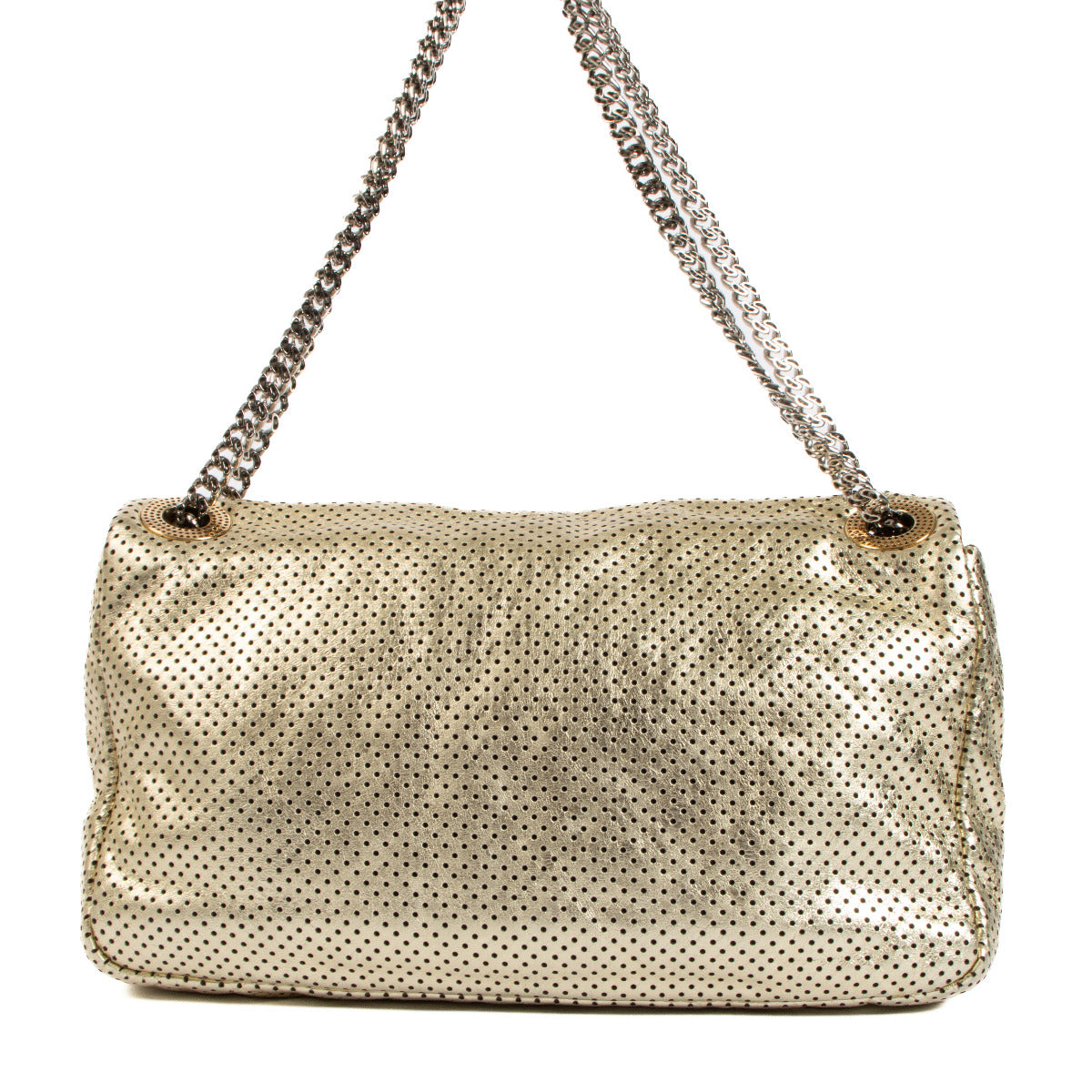 Chanel 2.55 Gold Perforated Drill Metallic Flap Bag