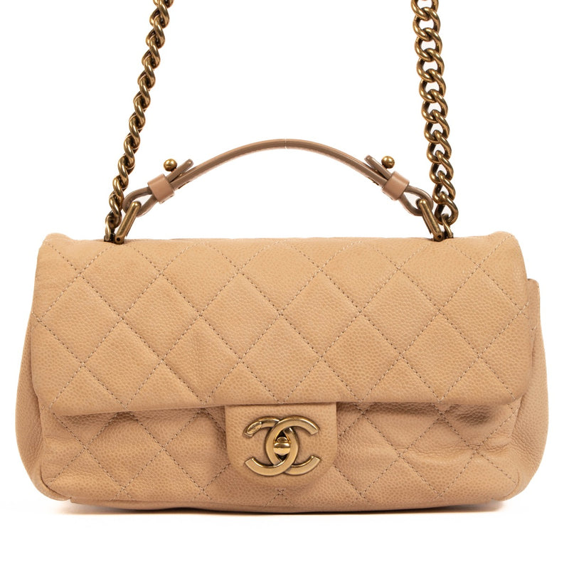 shop 100% authentic second hand Chanel Beige Caviar Flap Bag with Handle on Labellov.com