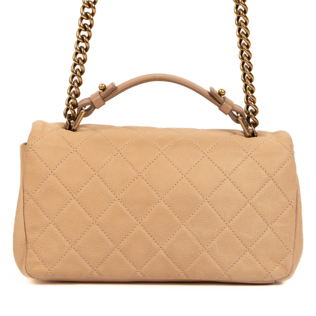 shop 100% authentic second hand Chanel Beige Caviar Flap Bag with Handle on Labellov.com