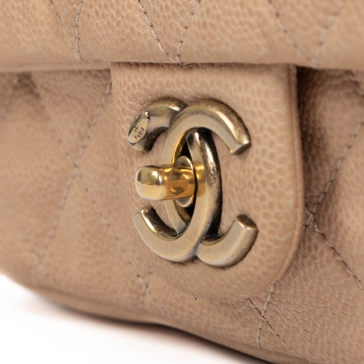 shop 100% authentic second hand Chanel Beige Caviar Flap Bag with Handle on Labellov.com