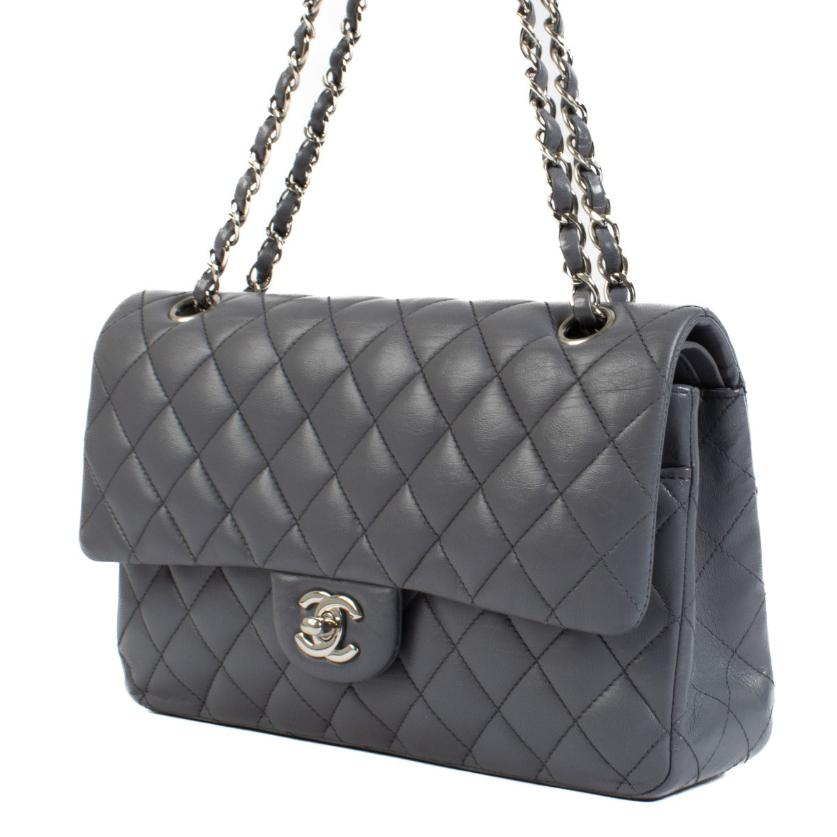 Buy authentic second hand vintage luxury designer Chanel Mauve Lambskin Medium Classic 11.12 Bag in Labellov Antwerp