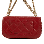 Shop safe online at Labellov in Antwerp, Brussels and Knokke this 100% authentic second hand Chanel Burgundy Extra Mini Tweed Flap Bag
