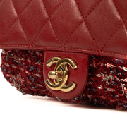 Shop safe online at Labellov in Antwerp, Brussels and Knokke this 100% authentic second hand Chanel Burgundy Extra Mini Tweed Flap Bag