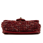 Shop safe online at Labellov in Antwerp, Brussels and Knokke this 100% authentic second hand Chanel Burgundy Extra Mini Tweed Flap Bag