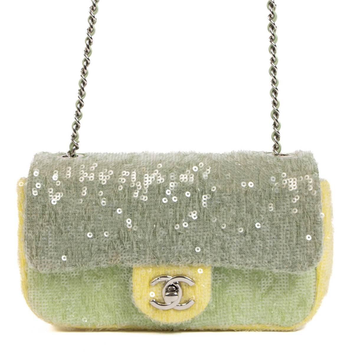 shop 100% authentic second hand Chanel 18S Waterfall Sequin Mini Classic Bag on Labellov.com