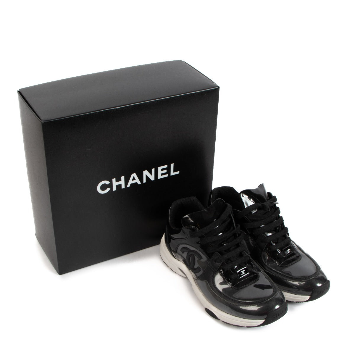 Chanel Spring Summer 2018 Black PVC Transparant Sneakers