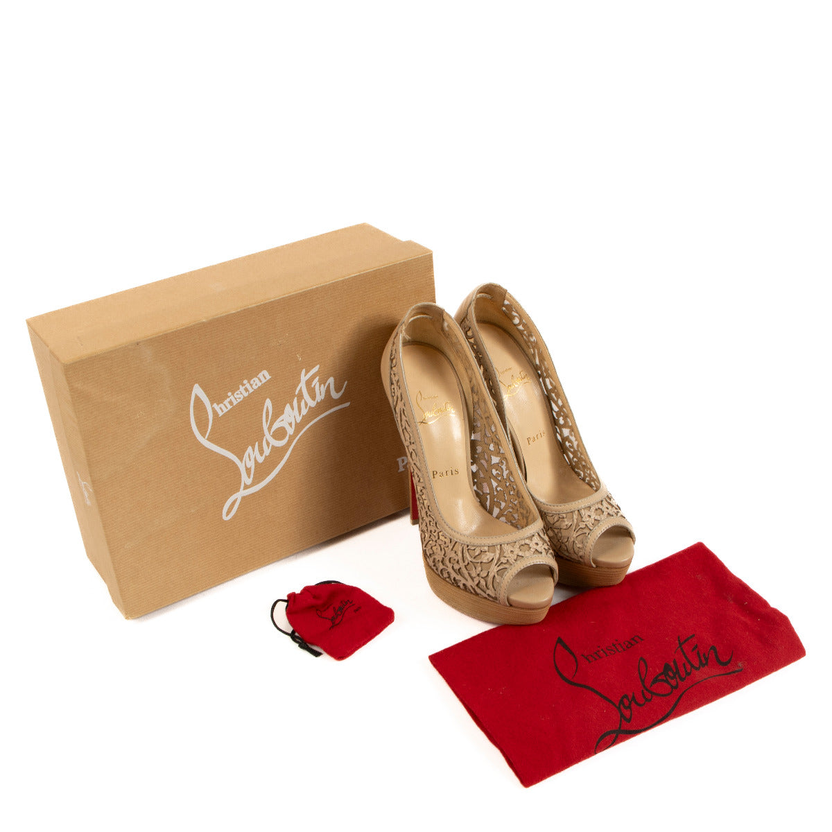 Christian Louboutin Cut-Out Pampas 150 Pee-toe Heels - size 38.5