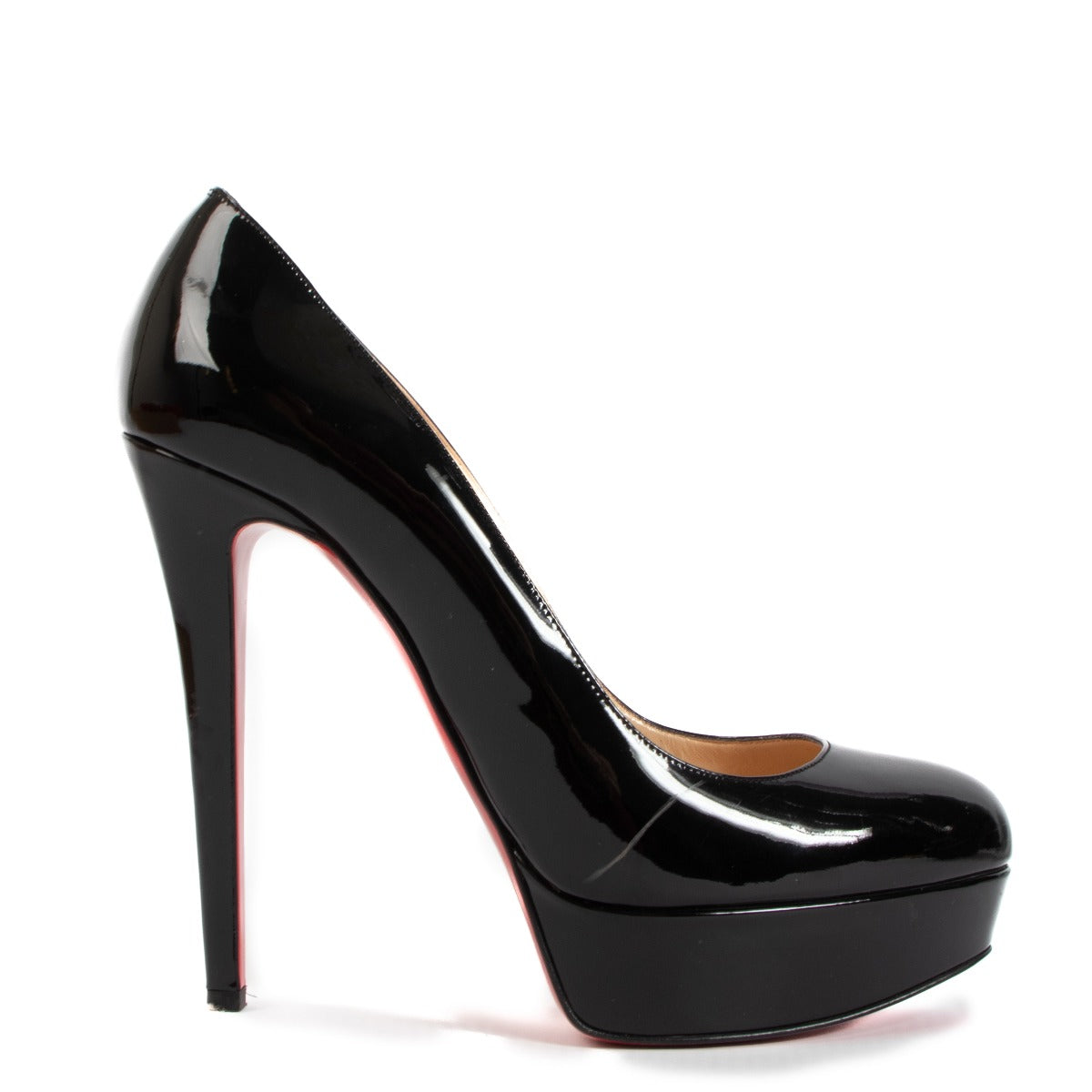 Christian Louboutin Black Patent Leather Bianca 120 Pumps