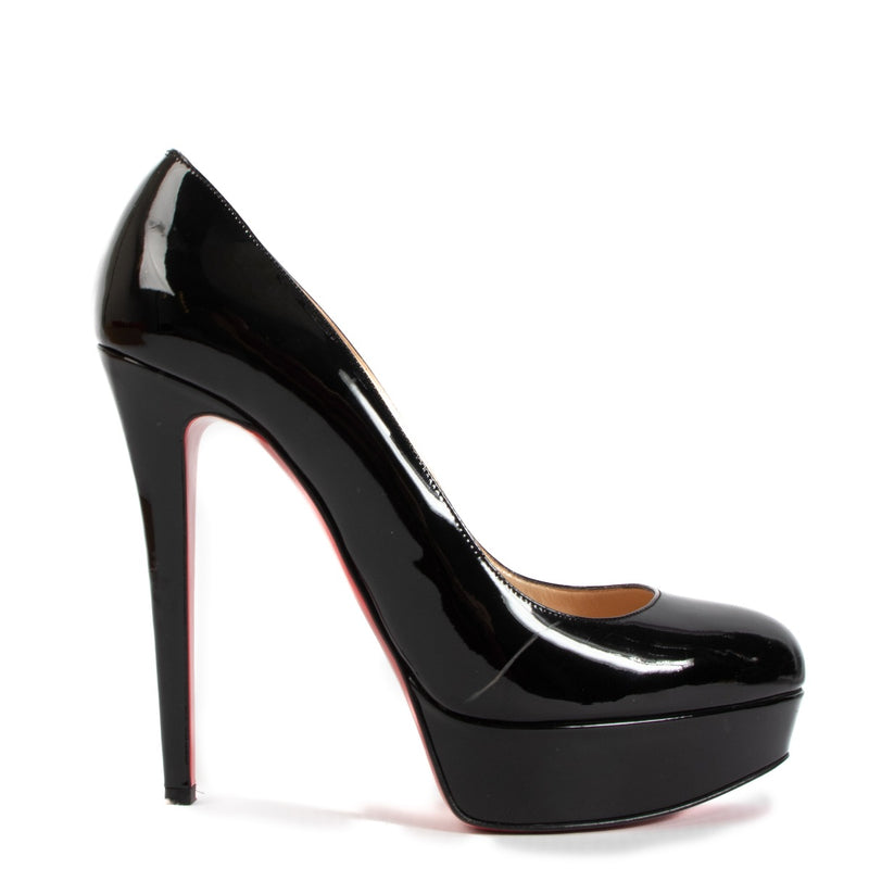Christian Louboutin Black Patent Leather Bianca 120 Pumps