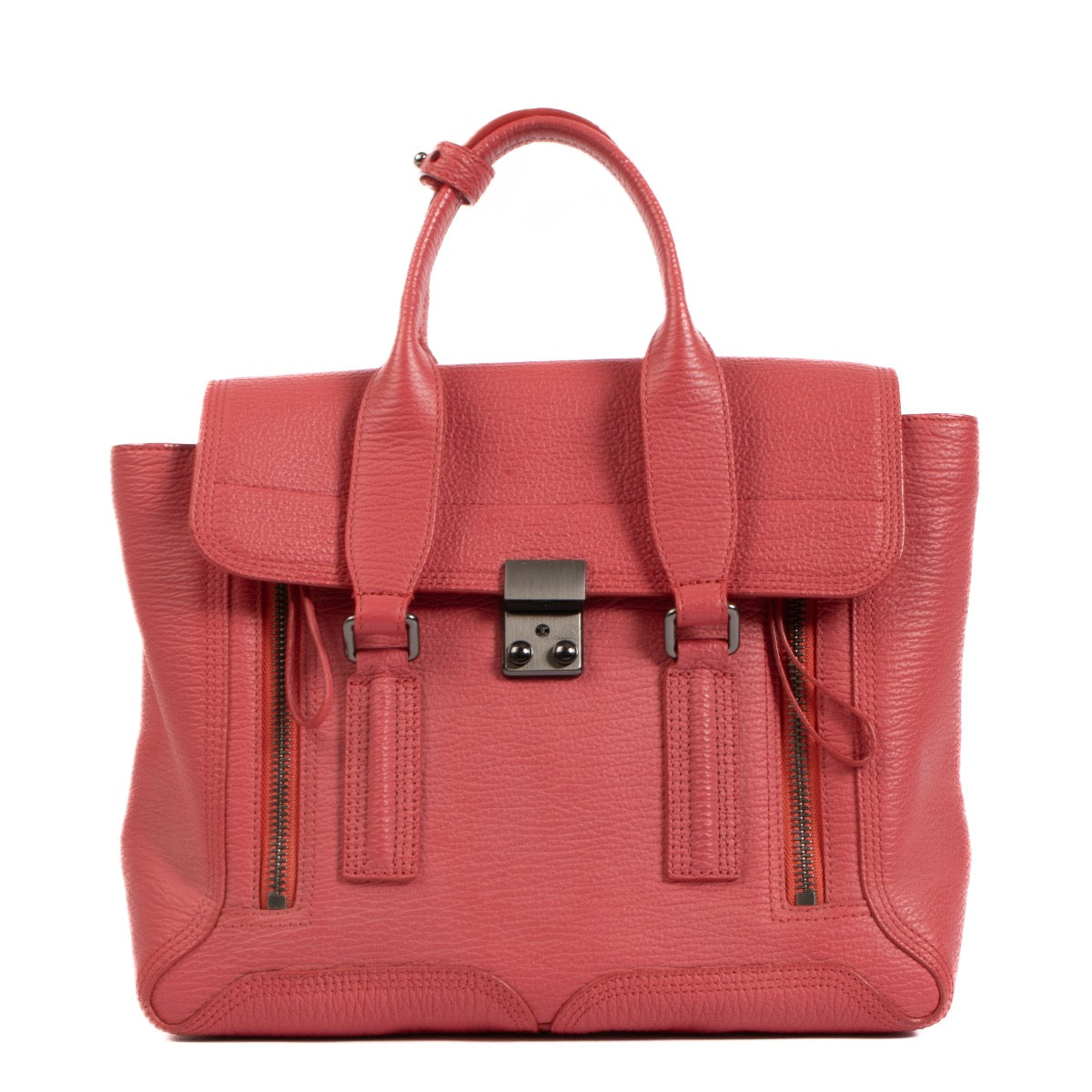 Shop safe online at Labellov in Antwerp, Brussels and Knokke this 100%a authentic second hand Philip Lim Raspberry Leather Medium Pashli Shoulder Bag
