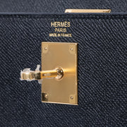 Hermès 2015 Kelly 32 Black Epsom Logo Stamp