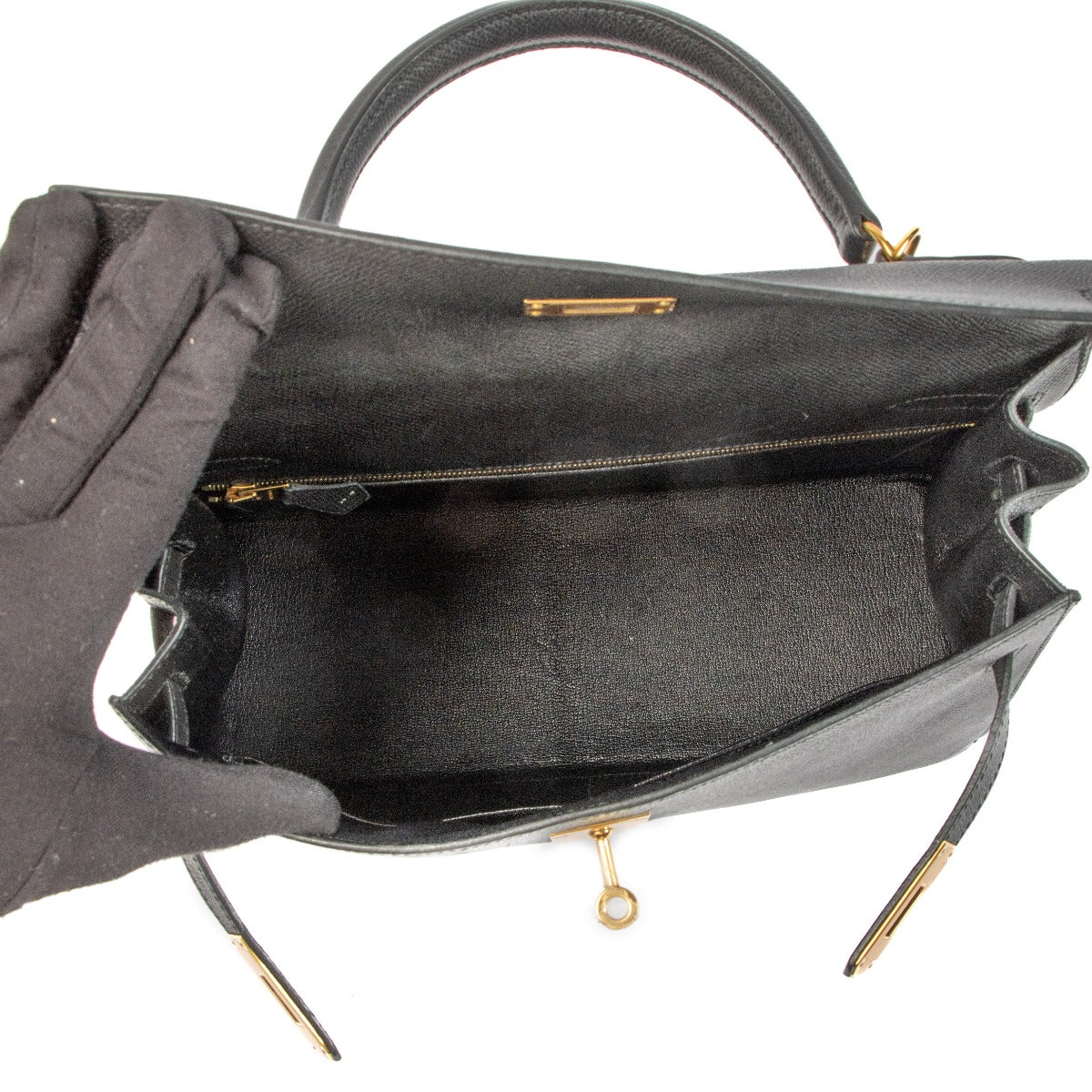 Hermès Kelly 32 Zwart Epsom GHW