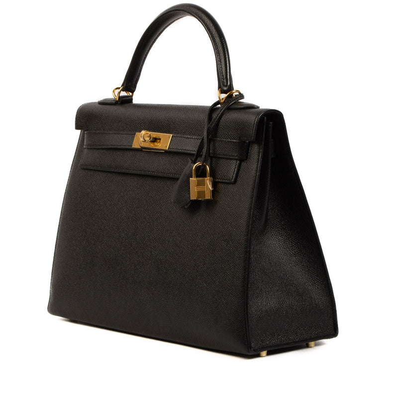 Hermès Kelly 32 Zwart Epsom GHW