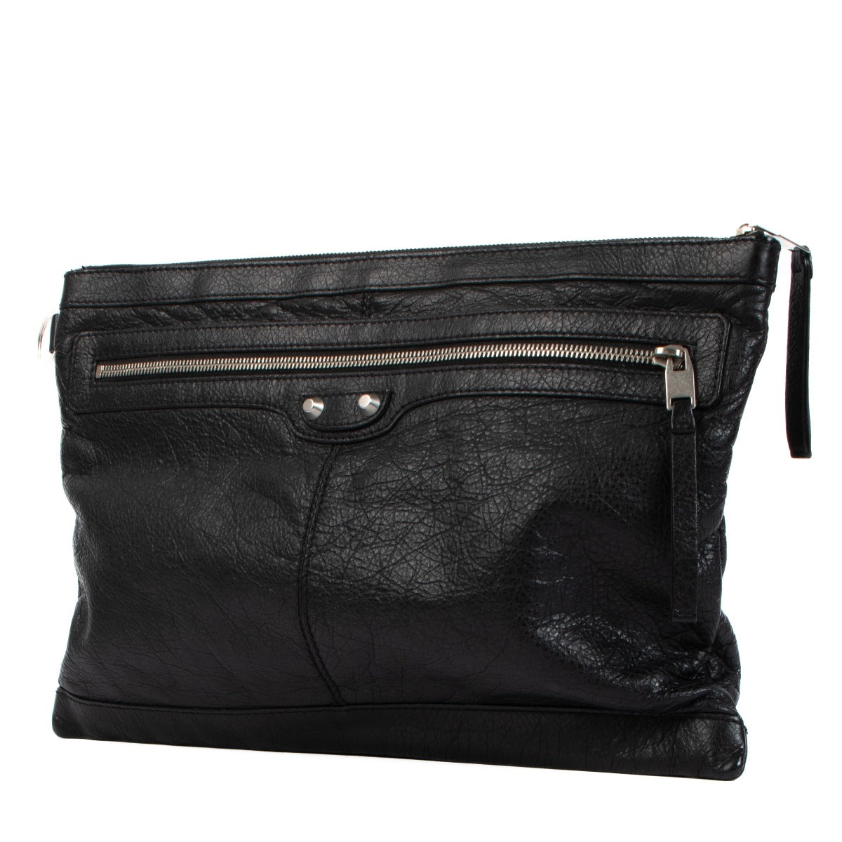 Balenciaga Black Arena Lambskin Clip L Clutch