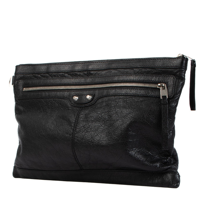 Balenciaga Black Arena Lambskin Clip L Clutch