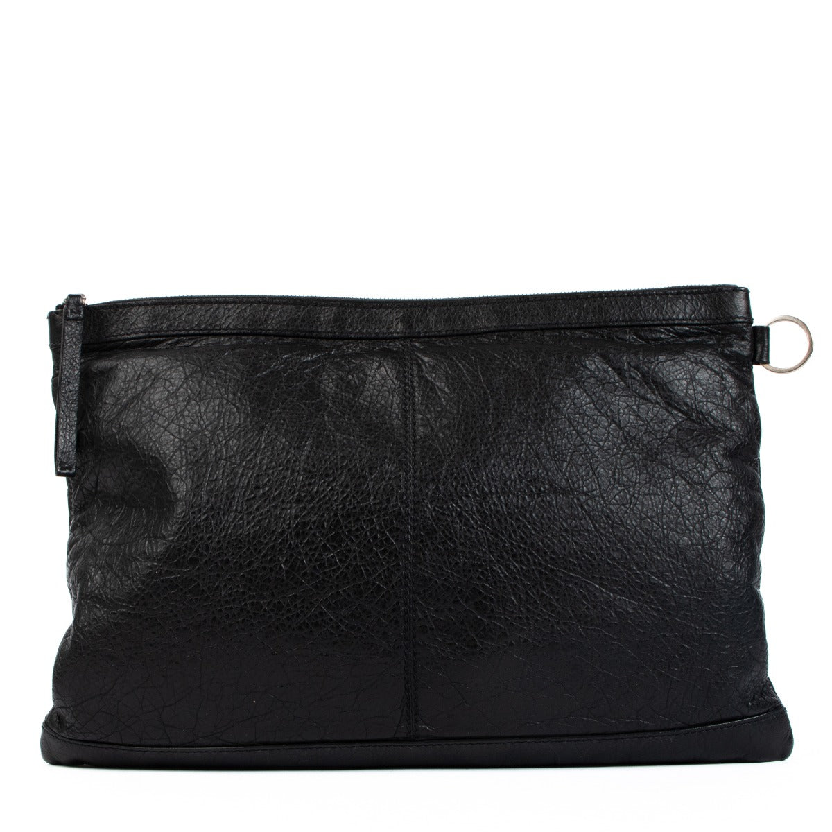 Pochette Balenciaga Clip L Arena en agneau noir