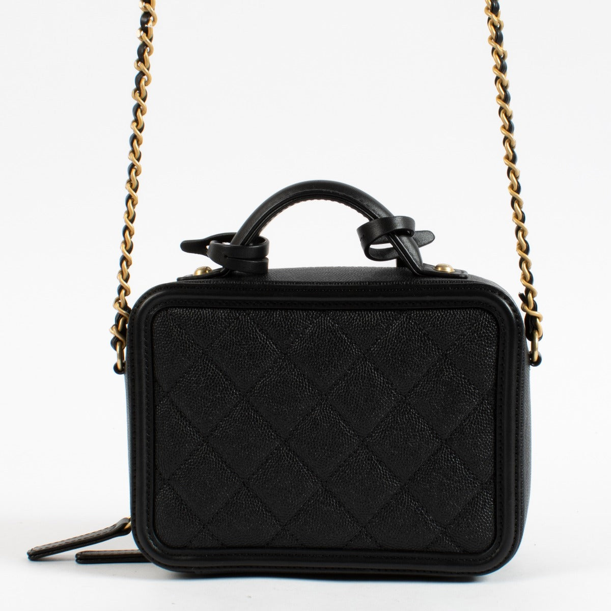 Chanel Black CC Filigree Small Vanity Case