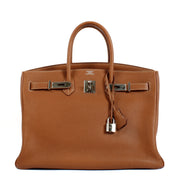 Buy authentic second hand pre-owned Hermès 2009 Birkin 35 Gold Togo Palladium Hardware on www.labellov.com