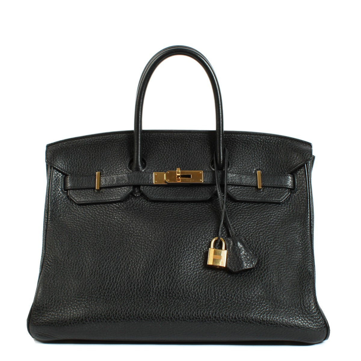 Hermès 2012 Birkin 35 Black Clemence Gold Hardware